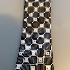 Sophisticated Black and Silver Checkered Men's Tie